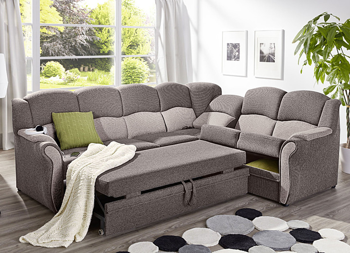 Funktions-Polstermöbel - Teilmassive Polstermöbel, in Farbe CAMEL-BEIGE, in Ausführung Zweisitzer Ansicht 19