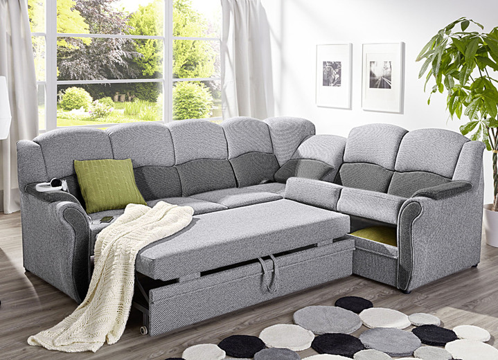 Funktions-Polstermöbel - Teilmassive Polstermöbel, in Farbe CAMEL-BEIGE, in Ausführung Zweisitzer Ansicht 25