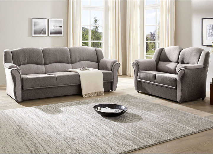 Funktions-Polstermöbel - Teilmassive Polstermöbel, in Farbe CAMEL-BEIGE, in Ausführung Zweisitzer Ansicht 26