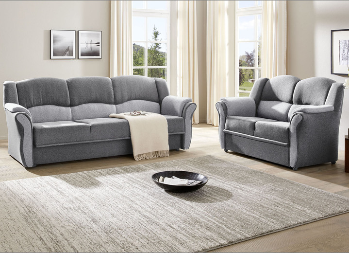 Funktions-Polstermöbel - Teilmassive Polstermöbel, in Farbe CAMEL-BEIGE, in Ausführung Zweisitzer Ansicht 30