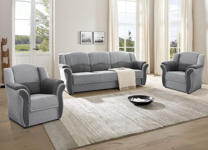 Funktions-Polstermöbel - Teilmassive Polstermöbel, in Farbe CAMEL-BEIGE, in Ausführung Zweisitzer Ansicht 37