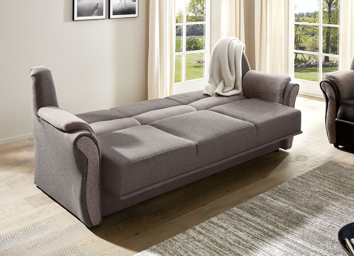 Funktions-Polstermöbel - Teilmassive Polstermöbel, in Farbe CAMEL-BEIGE, in Ausführung Zweisitzer Ansicht 27