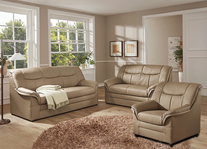 Polstermöbel - Polstermöbel auf stabilem Holzgrundgestell Ansicht 2 Polstermöbel - Polstermöbel auf stabilem Holzgrundgestell, in Farbe CREME, in Ausführung Hocker Ansicht 2