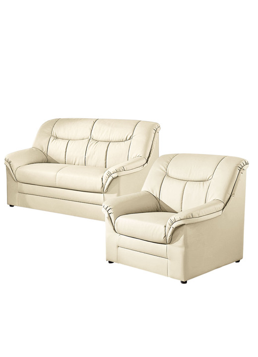 Polstermöbel - Polstermöbel auf stabilem Holzgrundgestell Ansicht 10 Polstermöbel - Polstermöbel auf stabilem Holzgrundgestell, in Farbe CREME, in Ausführung Hocker Ansicht 10