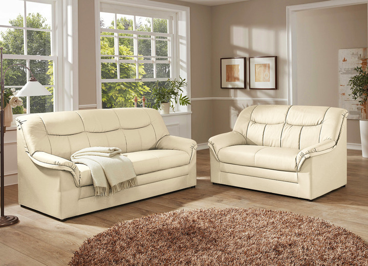 Polstermöbel - Polstermöbel auf stabilem Holzgrundgestell Ansicht 7 Polstermöbel - Polstermöbel auf stabilem Holzgrundgestell, in Farbe CREME, in Ausführung Hocker Ansicht 7