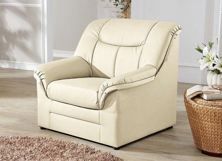 Polstermöbel - Polstermöbel auf stabilem Holzgrundgestell Ansicht 9 Polstermöbel - Polstermöbel auf stabilem Holzgrundgestell, in Farbe CREME, in Ausführung Hocker Ansicht 9