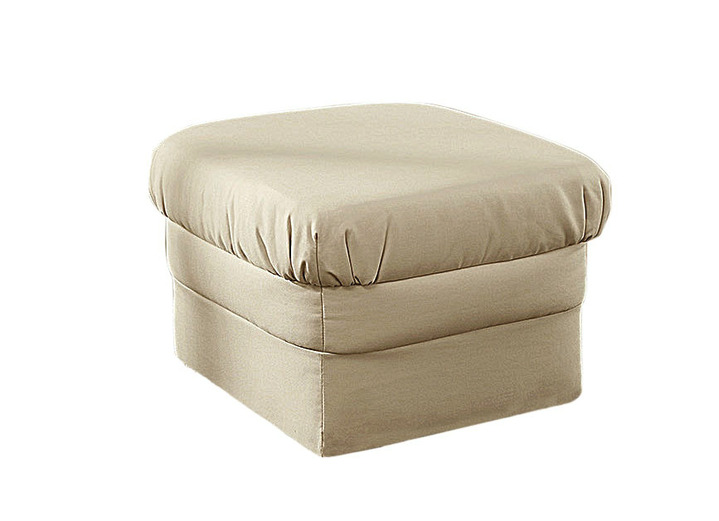 Polstermöbel - Polstermöbel auf stabilem Holzgrundgestell, in Farbe CREME, in Ausführung Hocker Ansicht 1