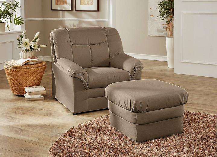 Polstermöbel - Polstermöbel auf stabilem Holzgrundgestell Ansicht 11 Polstermöbel - Polstermöbel auf stabilem Holzgrundgestell, in Farbe CREME, in Ausführung Hocker Ansicht 11