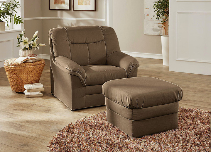 Polstermöbel - Polstermöbel auf stabilem Holzgrundgestell Ansicht 13 Polstermöbel - Polstermöbel auf stabilem Holzgrundgestell, in Farbe CREME, in Ausführung Hocker Ansicht 13