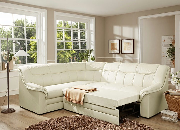 Polstermöbel - Polstermöbel auf stabilem Holzgrundgestell, in Farbe CREME, in Ausführung Hocker Ansicht 1