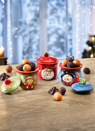 Festliche Porzellan-Töpfchen, 3er-Set