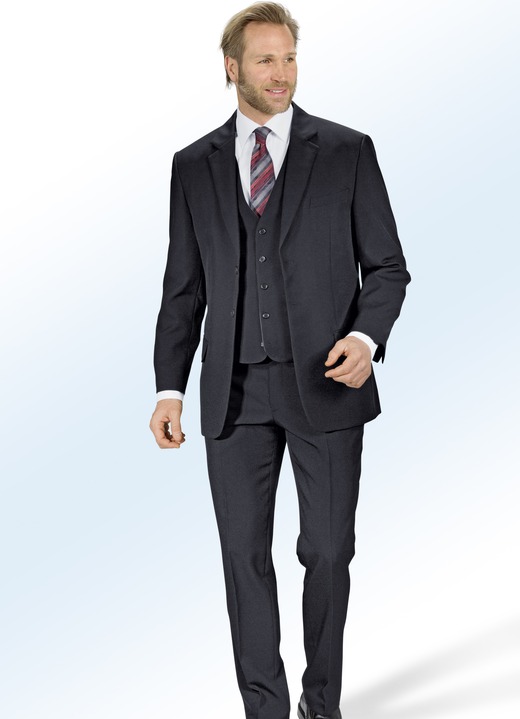 Anzüge - Anzug mit Wendeweste und zwei Hosen, in Größe 025 bis 102, in Farbe SCHWARZ-SILBERGRAU Ansicht 3