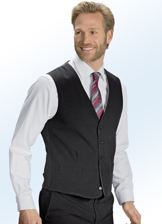 Anzüge - Anzug mit Wendeweste und zwei Hosen, in Größe 025 bis 102, in Farbe SCHWARZ-SILBERGRAU Ansicht 4