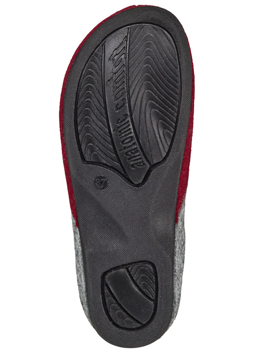 Hausschuhe - Laurina, klassische Damen-Hausschuhe, mit anatomisch geformtem Fußbett, in Größe 036 bis 042, in Farbe ROT-ANTHRAZIT Ansicht 5