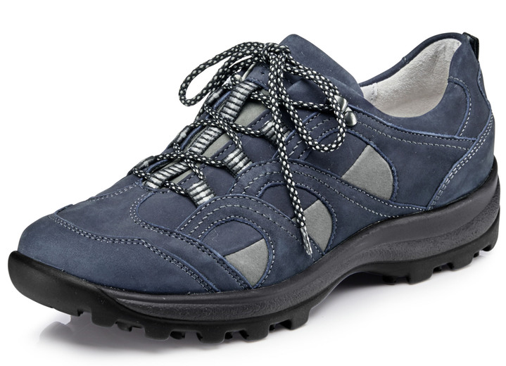 Komfortschuhe - Waldläufer Schnürschuh aus hochwertigem Leder , in Größe 4 1/2 bis 9, in Farbe MARINE-GRAU Ansicht 1