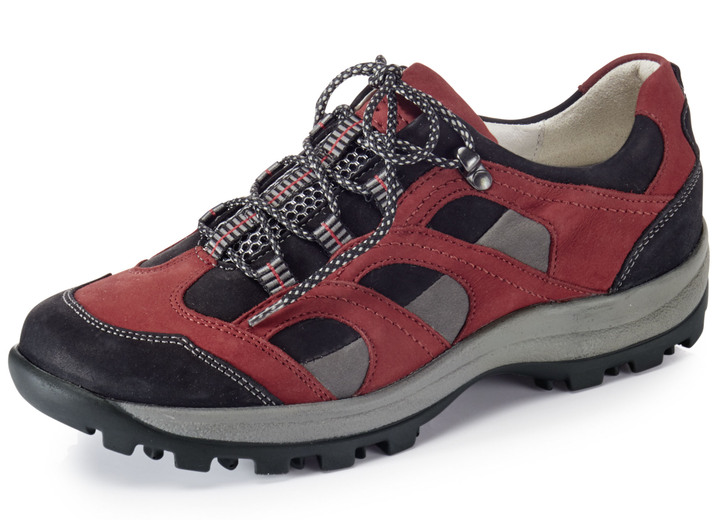 Komfortschuhe - Waldläufer Schnürschuh aus hochwertigem Leder , in Größe 4 1/2 bis 9, in Farbe GRANATROT-SCHWARZ-GRAU Ansicht 1