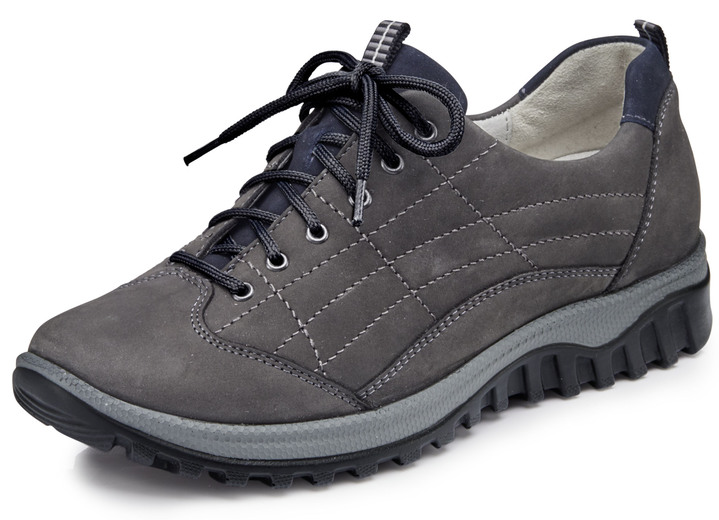Komfortschuhe - Waldläufer Schnürschuh aus hochwertigem Leder, in Größe 3 1/2 bis 8, in Farbe GRAFIT Ansicht 1