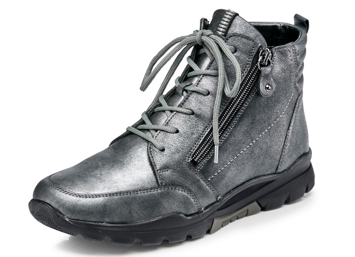 Komfortschuhe - Waldläufer, gefütterte Damen-Stiefeletten, Winterschuhe, Weite H, mit herausnehmbarem Fußbett, in Größe 4 1/2 bis 9, in Farbe ALTSILBER Ansicht 1