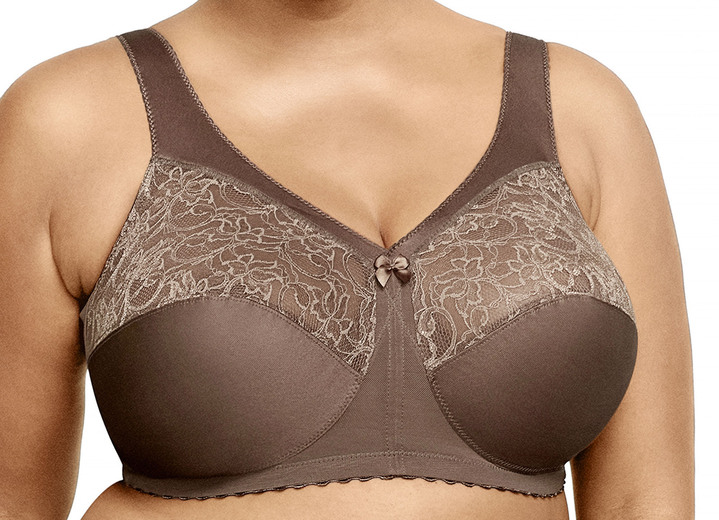 Soft-BH - Glamorise Stütz-BH mit Spitze, in Größe 080 bis 130, in Cup J, in Farbe MOCCA Ansicht 1