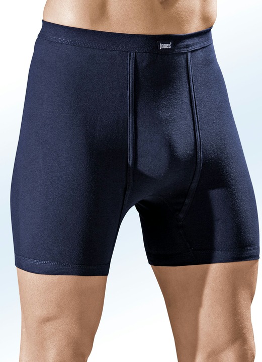 Unterwäsche - Dreierpack Unterhosen aus Feinripp mit Eingriff, uni bunt Unterwäsche - Dreierpack Unterhosen aus Feinripp mit Eingriff, uni bunt, in Größe 005 bis 011, in Farbe 2X MARINE, 1X HELLGRAU