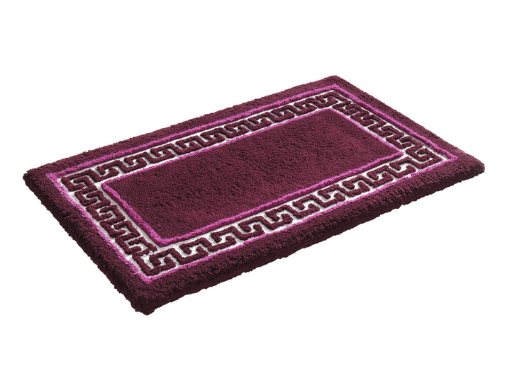 Badgarnituren - Badgarnitur mit Mäander-Bordüre, in Größe 100 (Vorleger halbrund, 50/ 80 cm) bis 112 (Deckelbezug mit Kordel, 47/ 50 cm), in Farbe WEISS Ansicht 5