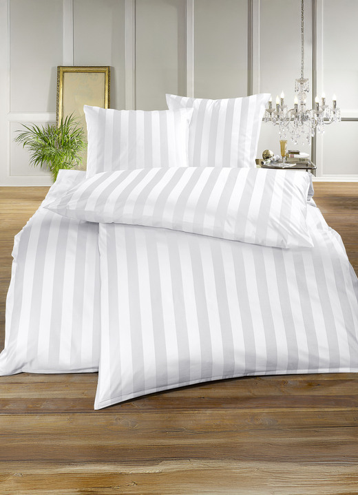 Bettwäschegarnituren - Hochwertige Bettwäsche aus dem Hause BAUER, in Größe 120 (Kissenbezug, 80/ 80 cm) bis 215 (Deckenbezug, 155/220 cm), in Farbe HELLGRAU Ansicht 9