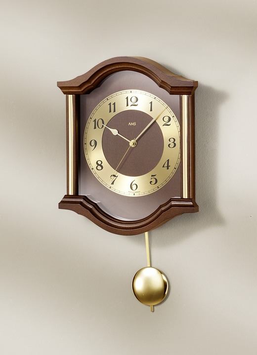 Uhren - Wanduhr aus Holz, in Farbe NUSSBAUM Ansicht 1