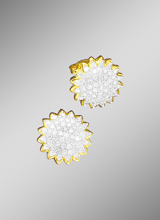 mit Diamanten - Ohrstecker mit Brillanten, in Farbe
