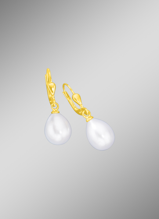 mit Perlen - Ohrringe mit Süßwasser-Zuchtperlen, in Farbe  Ansicht 1