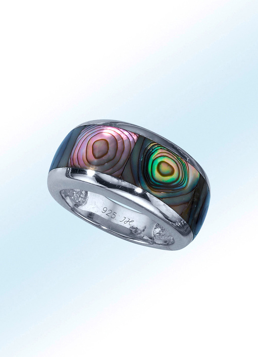 Ringe - Modischer Damenring mit Abalone-Perlmutt, in Größe 160 bis 220, in Farbe