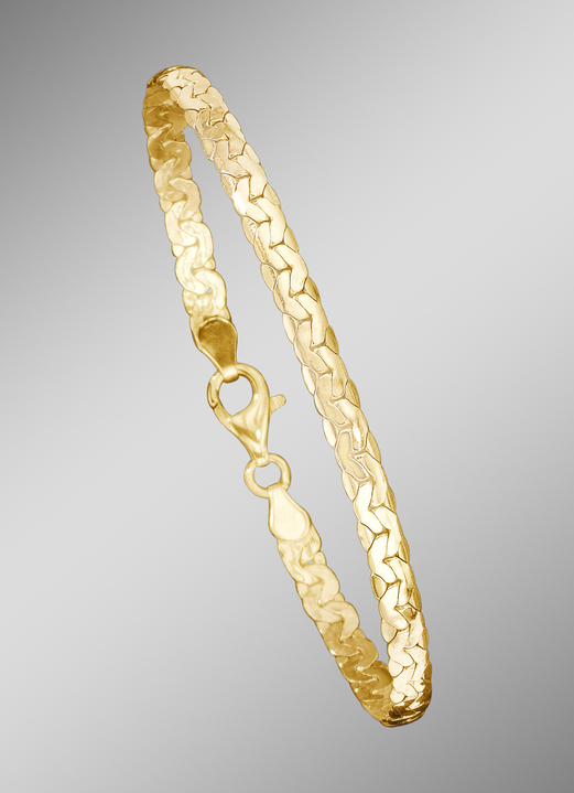 ohne Steine / mit Zirkonia - Elegantes Ankerketten-Armband, in Farbe  Ansicht 1