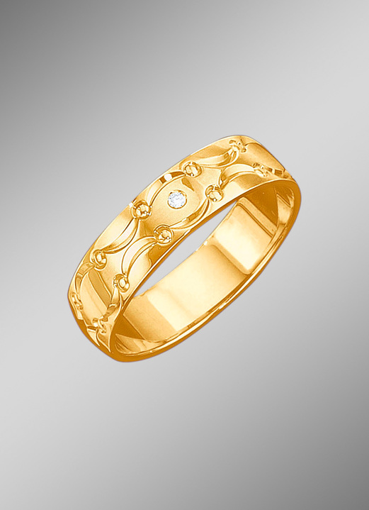 mit Diamant - Trauring mit Wellen-Design, in Größe 160 bis 240, in Farbe  Ansicht 3