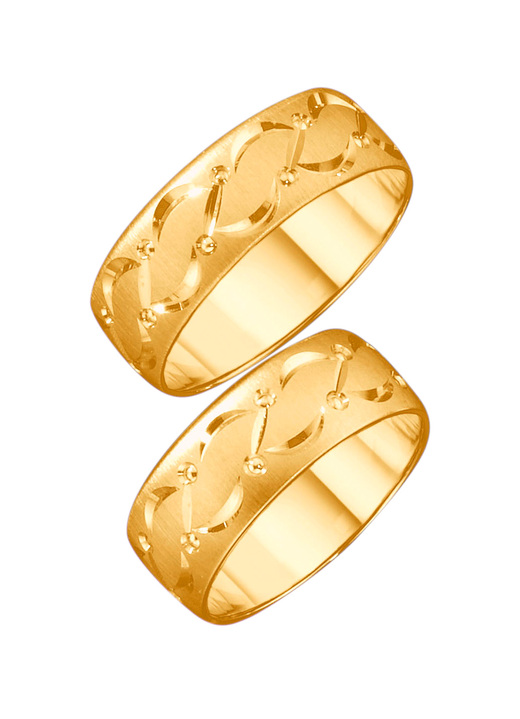 ohne Diamant - Schwerer Trauring mit doppelter Diamantierung, in Größe 160 bis 240, in Farbe  Ansicht 2