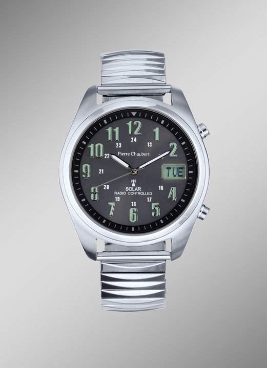 Funk-Solaruhren - Pierre Chaubert- Funk-Solar-Herrenuhr, in Farbe