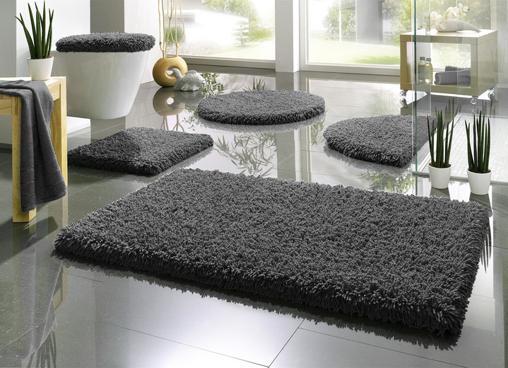 Badgarnituren - Badgarnitur, für Fußbodenheizung geeignet, in Größe 100 (Vorleger halbrund, 50/ 80 cm) bis 112 (Deckelbezug mit Kordel, 47/ 50 cm), in Farbe BRAUN Ansicht 3