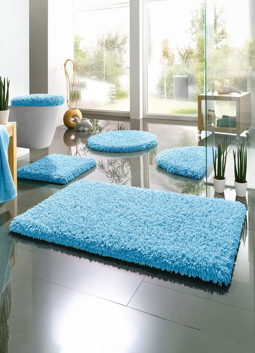 Badgarnituren - Badgarnitur, für Fußbodenheizung geeignet, in Größe 100 (Vorleger halbrund, 50/ 80 cm) bis 112 (Deckelbezug mit Kordel, 47/ 50 cm), in Farbe KARIBIKGRÜN Ansicht 7