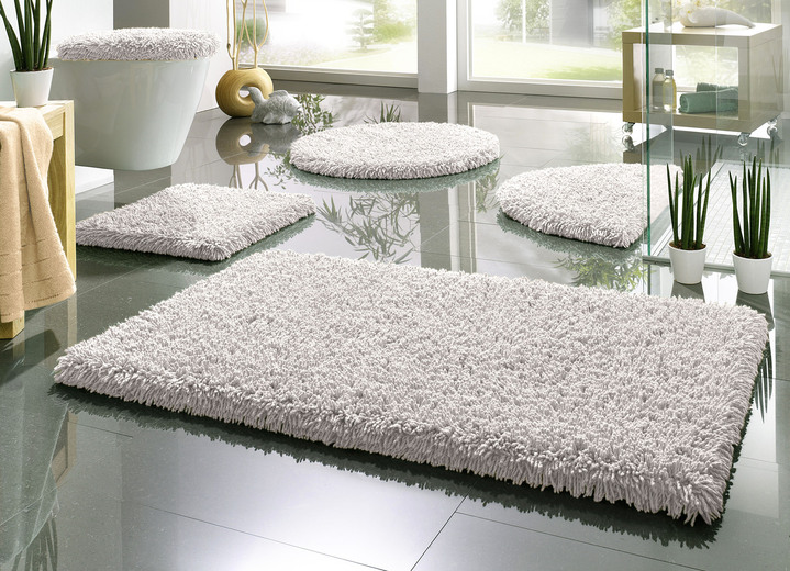 Badgarnituren - Badgarnitur, für Fußbodenheizung geeignet Ansicht 13 Badgarnituren - Badgarnitur, für Fußbodenheizung geeignet, in Größe 100 (Vorleger halbrund, 50/ 80 cm) bis 112 (Deckelbezug mit Kordel, 47/ 50 cm), in Farbe PFLAUME Ansicht 13