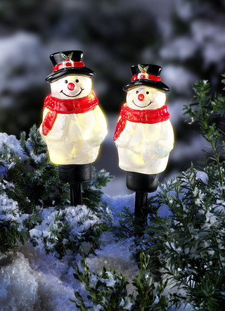 Schneemann mit Beleuchtung