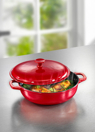 Töpfe, Pfannen & Bräter - Gusseisen-Schmortopf, in Farbe GRÜN