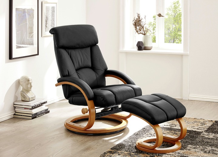TV- & Relaxsessel - Relax-Sessel mit Hocker, in Farbe SCHWARZ Ansicht 1
