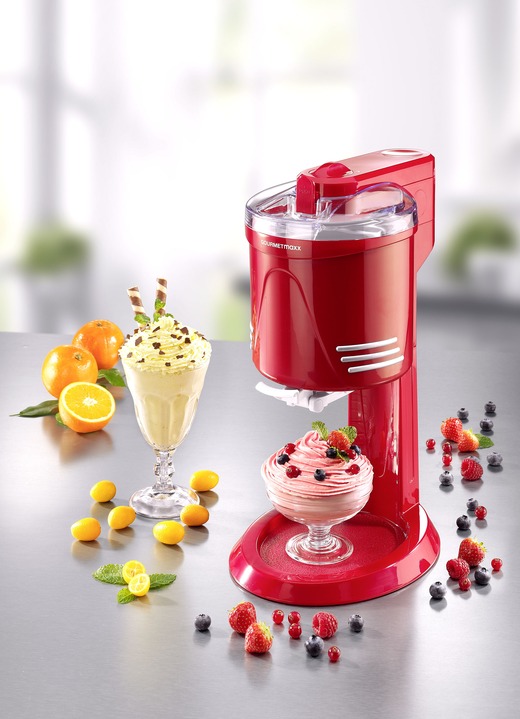 Küchengeräte - Softeismaschine im nostalgischen Retro-Design, in Farbe ROT