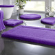 Badgarnituren - Premium Badgarnitur Superfine Microfaser, in Größe 100 (Vorleger halbrund, 50/ 80 cm) bis 110 (Hänge-WC-Garnitur, 2-teilig), in Farbe ANTHRAZIT – Farbe LILA – Ansicht 1
