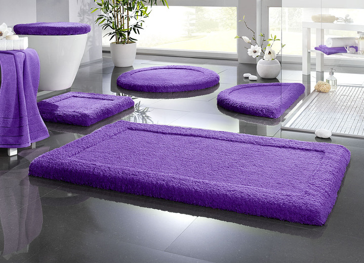 Badgarnituren - Premium Badgarnitur Superfine Microfaser, in Größe 100 (Vorleger halbrund, 50/ 80 cm) bis 110 (Hänge-WC-Garnitur, 2-teilig), in Farbe PFLAUME Ansicht 22
