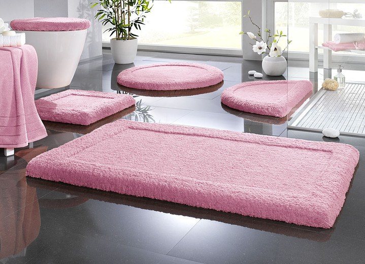 Badgarnituren - Premium Badgarnitur Superfine Microfaser, in Größe 100 (Vorleger halbrund, 50/ 80 cm) bis 110 (Hänge-WC-Garnitur, 2-teilig), in Farbe ROSA Ansicht 1
