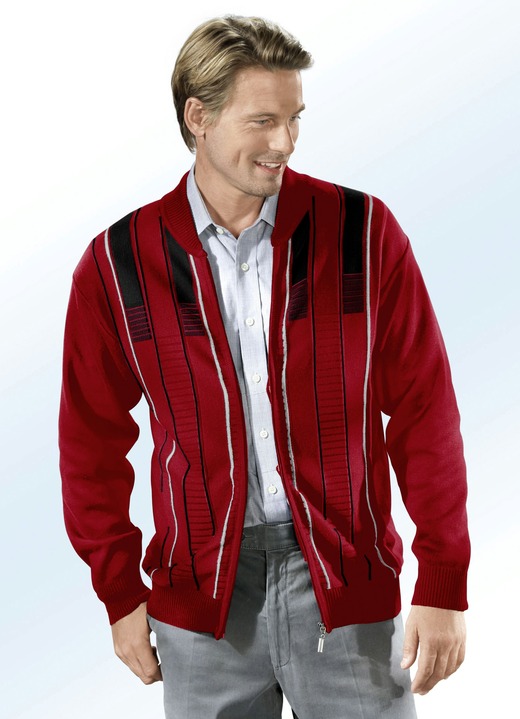 Hemden, Pullover & Shirts - Jacke mit Schubtaschen, in Größe 046 bis 062, in Farbe ROT Ansicht 1
