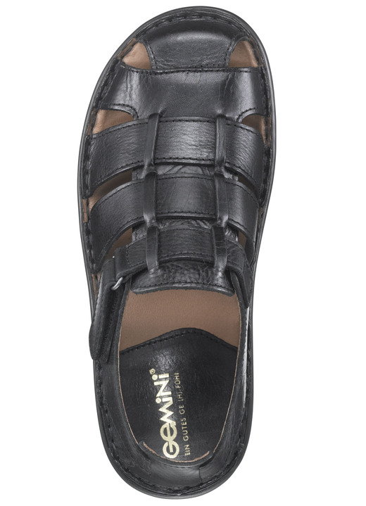 Sandalen & Pantoletten - Gemini, klassische Herren-Sandalen, mit Klettverschluss, in Größe 039 bis 046, in Farbe SCHWARZ Ansicht 2