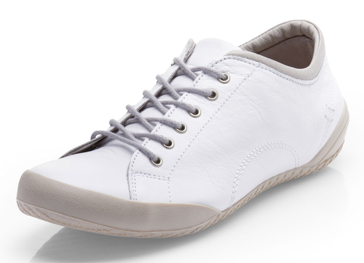 Slipper & Schnürschuhe - Andrea Conti, klassische Damen-Schnürschuhe, mit herausnehmbarer Lederdecksohle, in Größe 036 bis 042, in Farbe WEISS Ansicht 1