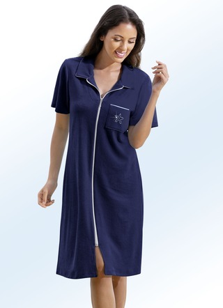 Frottier-Kleid mit durchgehendem Reißverschluss