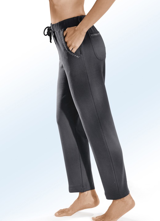 Freizeithosen - Hose mit dekorativer Nietenzier Freizeithosen - Hose mit dekorativer Nietenzier, in Größe 018 bis 056, in Farbe ANTHRAZIT