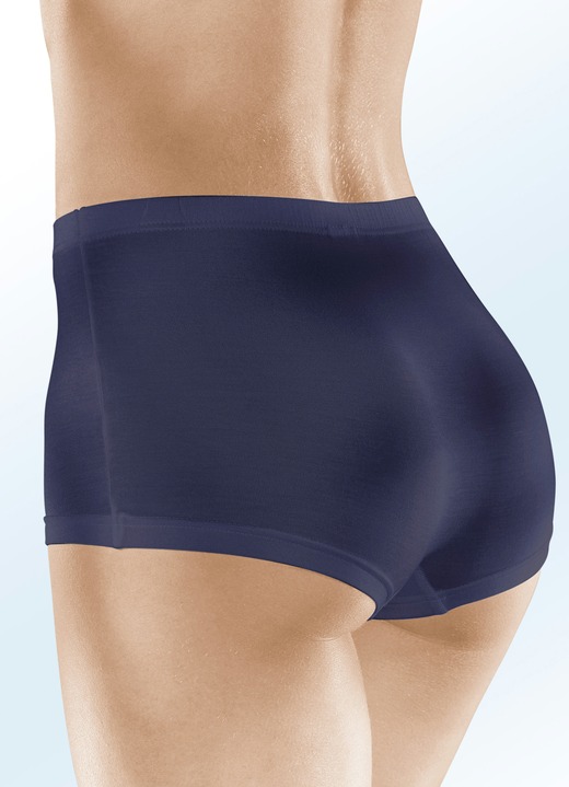 Slips - Viererpack Pants mit Gummizug im Bund Ansicht 4 Slips - Viererpack Pants mit Gummizug im Bund, in Größe 036 bis 050, in Farbe 2X VIOLETT, 2X SCHWARZ Ansicht 4